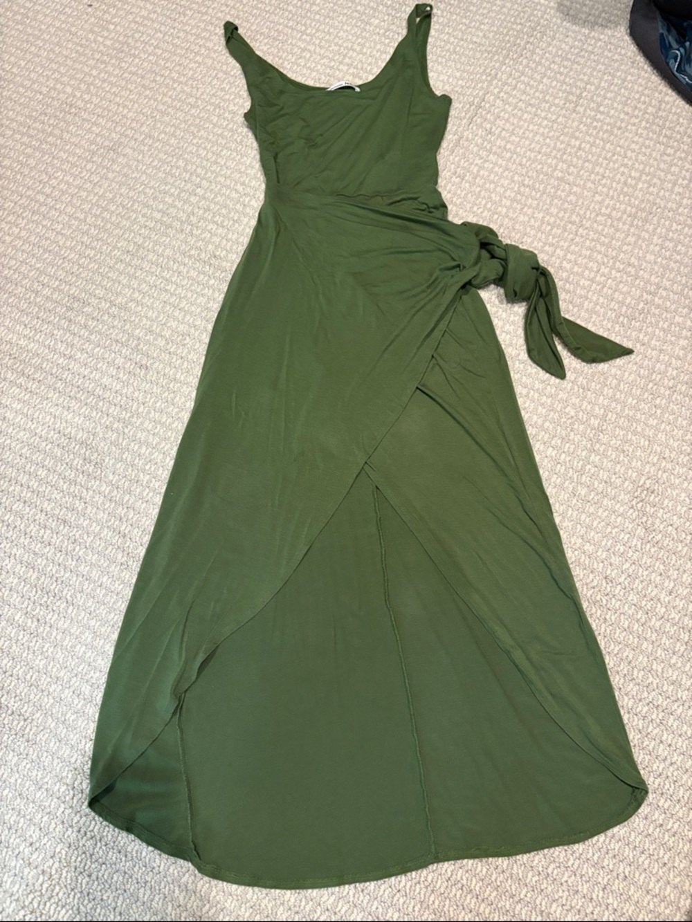 Reformation Kaila Olive Green Wrap Midi Dress - Women's Sleeveless Summer Dress